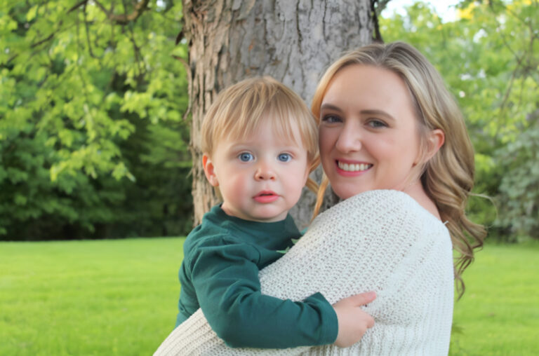 Dr. Ossa and her son at Ossa Orthodontics in Caldwell, OH